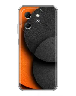 Чехол для Infinix Hot 50i с картинкой «Геометрия оранжевых кругов»