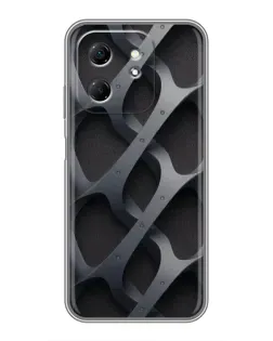 Чехол для Infinix Hot 50i с картинкой «Объемное серое плетение»