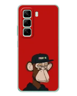 Чохол для Infinix Hot 60 5G Plus з картинкою «Bored Ape — червоний фон»