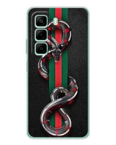 Чехол для Infinix Hot 60 5G Plus с картинкой «Gucci — змея на полосе» Чехол для Infinix Hot 60 5G Plus с картинкой «Gucci — змея на полосе»