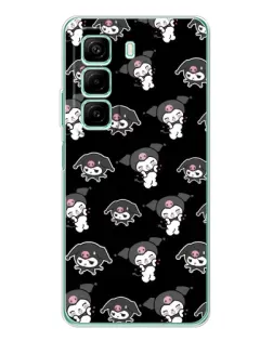 Чехол для Infinix Hot 60 5G Plus с картинкой «Черный паттерн Kuromi»
