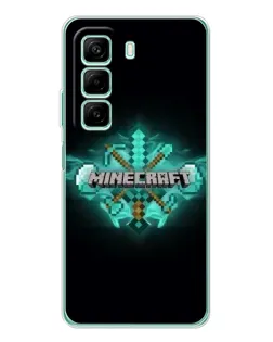 Чехол для Infinix Hot 60 5G Plus с картинкой «Minecraft Diamond лого» Чехол для Infinix Hot 60 5G Plus с картинкой «Minecraft Diamond лого»