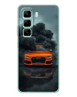 Чехол для Infinix Hot 60 5G Plus с картинкой «Audi в облаках дыма»