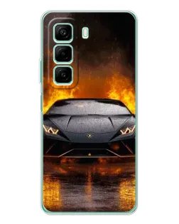 Чехол для Infinix Hot 60 5G Plus с картинкой «Lamborghini в огне»
