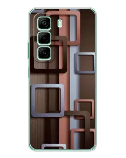 Чехол для Infinix Hot 60 5G Plus с картинкой «Коричневые объемные квадраты»