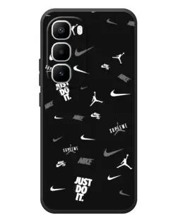 Чехол для Infinix Hot 60 Pro Plus с картинкой «Nike Black Pattern»