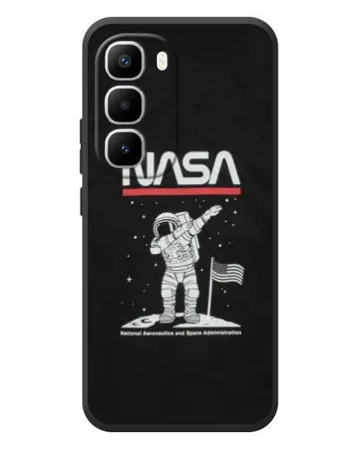 Чехол для Infinix Hot 60 Pro Plus с картинкой «NASA — шагаем по Луне»