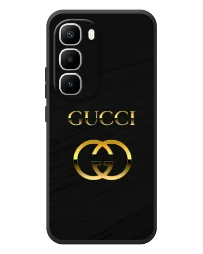 Чехол для Infinix Hot 60 Pro Plus с картинкой «Золотой логотип Gucci»