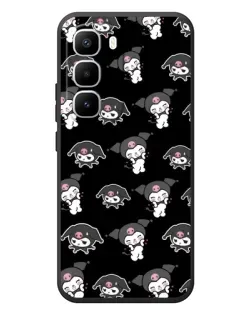 Чехол для Infinix Hot 60 Pro Plus с картинкой «Черный паттерн Kuromi»