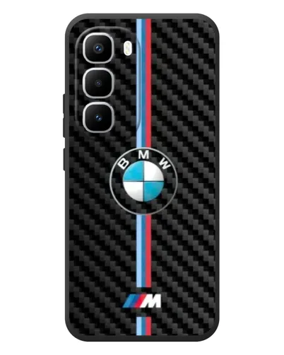 Чехол для Infinix Hot 60 Pro Plus с картинкой «Эмблема BMW и карбон»