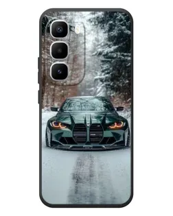 Чехол для Infinix Hot 60 Pro Plus с картинкой «BMW в зимнем лесу»