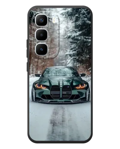 Чехол для Infinix Hot 60 Pro Plus с картинкой «BMW в зимнем лесу»