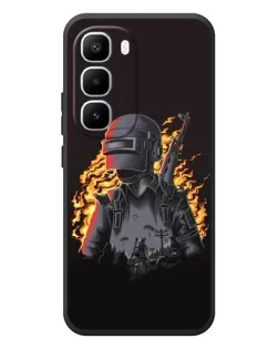 Чехол для Infinix Hot 60 Pro Plus с картинкой «PUBG — огненный силуэт»