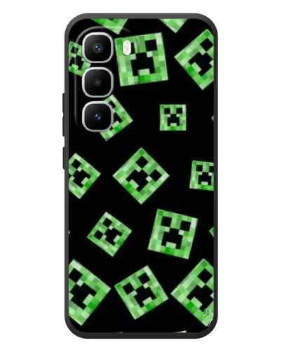 Чехол для Infinix Hot 60 Pro Plus с картинкой «Паттерн с криперами»