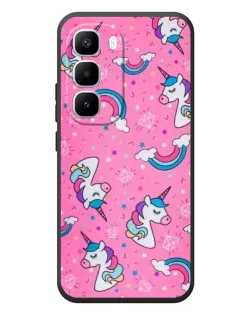 Чехол для Infinix Hot 60 Pro Plus с картинкой «Unicorn паттерн розовый»