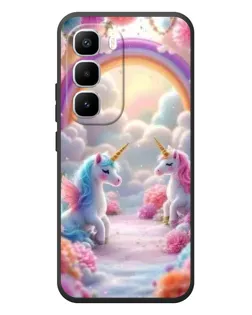 Чехол для Infinix Hot 60 Pro Plus с картинкой «Радуга и единороги»