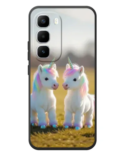 Чехол для Infinix Hot 60 Pro Plus с картинкой «Пара единорогов»