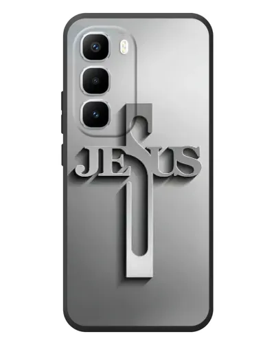 Чохол для Infinix Hot 60 Pro Plus з картинкою «Металевий хрест Jesus» Чохол для Infinix Hot 60 Pro Plus з картинкою «Металевий хрест Jesus»