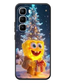 Чохол для Infinix Hot 60 Pro Plus з картинкою «Різдвяний Спанч Боб»