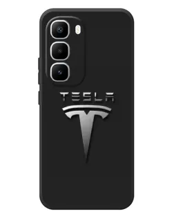 Чехол для Infinix Hot 60 Pro Plus с картинкой «Стальной логотип Tesla»