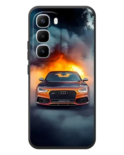 Чехол для Infinix Hot 60 Pro Plus с картинкой «Audi в огненном дыму»