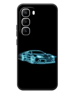 Чехол для Infinix Hot 60 Pro Plus с картинкой «Неоновый контур Lamborghini»