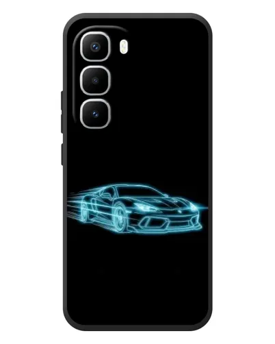 Чехол для Infinix Hot 60 Pro Plus с картинкой «Неоновый контур Lamborghini»