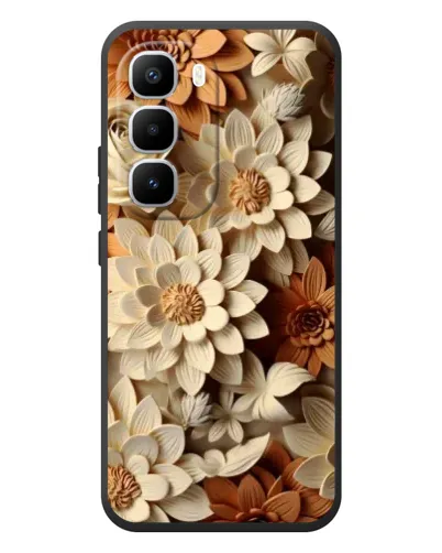 Чехол для Infinix Hot 60 Pro Plus с картинкой «Бежевый флористический декор»
