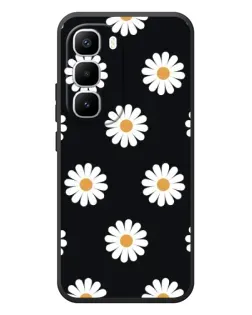 Чехол для Infinix Hot 60 Pro Plus с картинкой «Ромашки на черном»