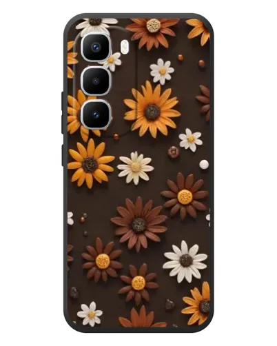 Чехол для Infinix Hot 60 Pro Plus с картинкой «Узор из маленьких подсолнухов»