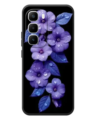 Чехол для Infinix Hot 60 Pro Plus с картинкой «Фиолетовые цветы с росою»
