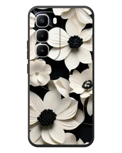 Чехол для Infinix Hot 60 Pro Plus с картинкой «Объемные белые цветы»