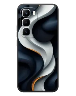 Чехол для Infinix Hot 60 Pro Plus с картинкой «Объемные черно-белые ленты»