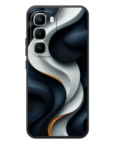 Чехол для Infinix Hot 60 Pro Plus с картинкой «Объемные черно-белые ленты»
