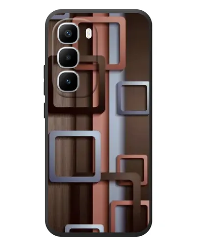Чехол для Infinix Hot 60 Pro Plus с картинкой «Коричневые объемные квадраты»