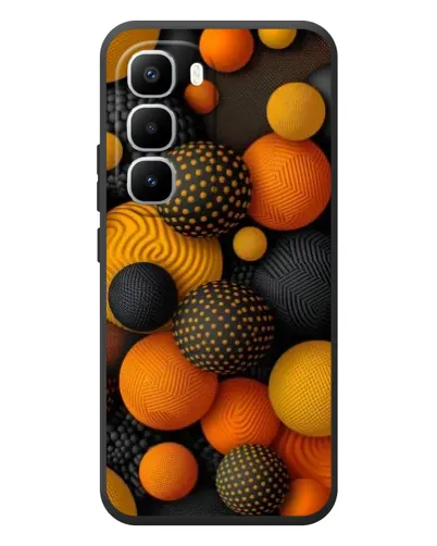 Чехол для Infinix Hot 60 Pro Plus с картинкой «Объемные оранжевые сферы»