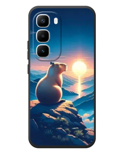 Чехол для Infinix Hot 60 Pro Plus с картинкой «Закат солнца с капибарой» Чехол для Infinix Hot 60 Pro Plus с картинкой «Закат солнца с капибарой»