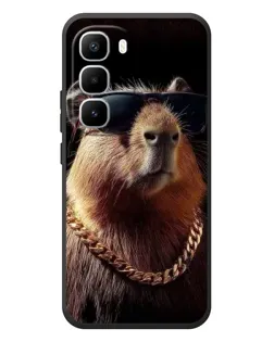Чехол для Infinix Hot 60 Pro Plus с картинкой «Капибара золотая цепь»