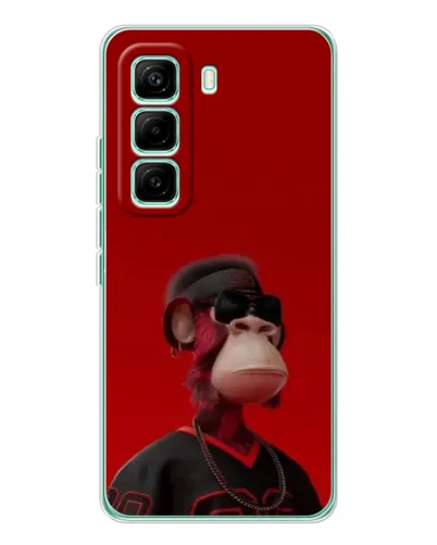 Чехол для Infinix Hot 60 Pro с картинкой «Bored Ape в красном»