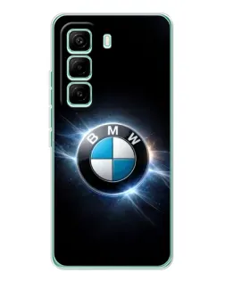 Чехол для Infinix Hot 60 Pro с картинкой «BMW — неоновое сияние»