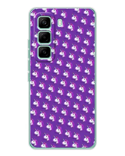 Чехол для Infinix Hot 60 Pro с картинкой «Единороги на фиолетовом»