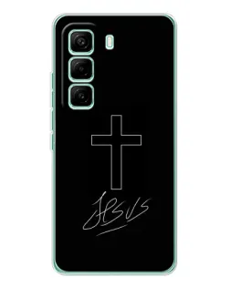 Чехол для Infinix Hot 60 Pro с картинкой «Графический крест Jesus»