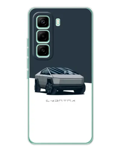 Чехол для Infinix Hot 60 Pro с картинкой «Серебристый Cybertruck Tesla»