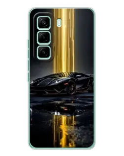 Чехол для Infinix Hot 60 Pro с картинкой «Ночной Lamborghini драйв»
