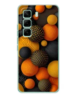 Чехол для Infinix Hot 60 Pro с картинкой «Объемные оранжевые сферы»