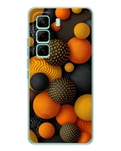 Чехол для Infinix Hot 60 Pro с картинкой «Объемные оранжевые сферы» Чехол для Infinix Hot 60 Pro с картинкой «Объемные оранжевые сферы»
