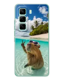 Чехол для Infinix Hot 60 Pro с картинкой «Капибара на море» Чехол для Infinix Hot 60 Pro с картинкой «Капибара на море»
