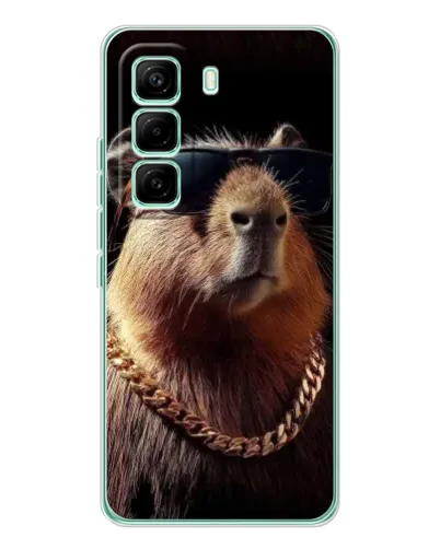 Чехол для Infinix Hot 60 Pro с картинкой «Капибара золотая цепь» Чехол для Infinix Hot 60 Pro с картинкой «Капибара золотая цепь»