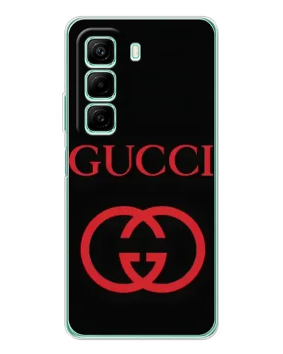 Чехол для Infinix Hot 60 с картинкой «Gucci — красный логотип»