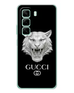 Чехол для Infinix Hot 60 с картинкой «Gucci — серебряный лев»